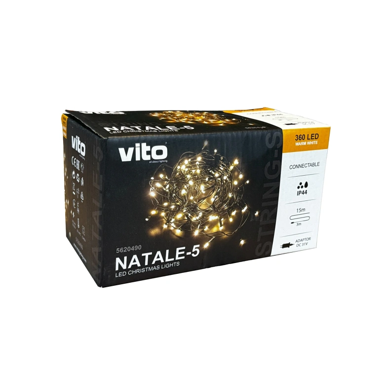 Коледни led лампички 160бр., 31V, IP44, 3м., 6400k, 5620230